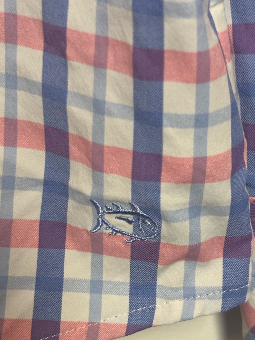 Southern Tide Gameday Intercoastal Hadley Popover Shirt Blue and Pink - Picture 6 of 8